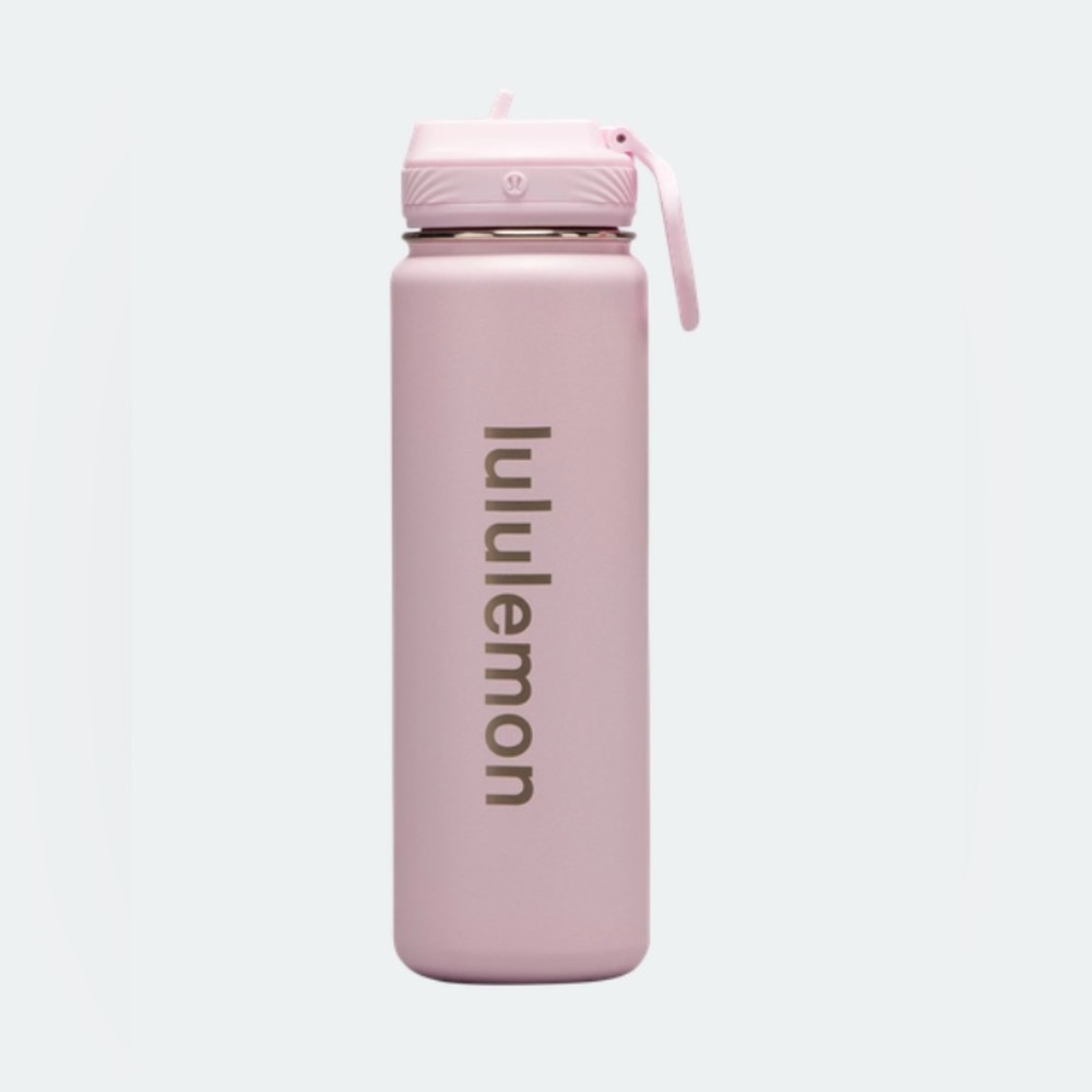 Lululemon Athletica Pink Sports Bottle with Straw Lid